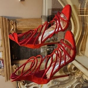 Red Strappy High Heels
